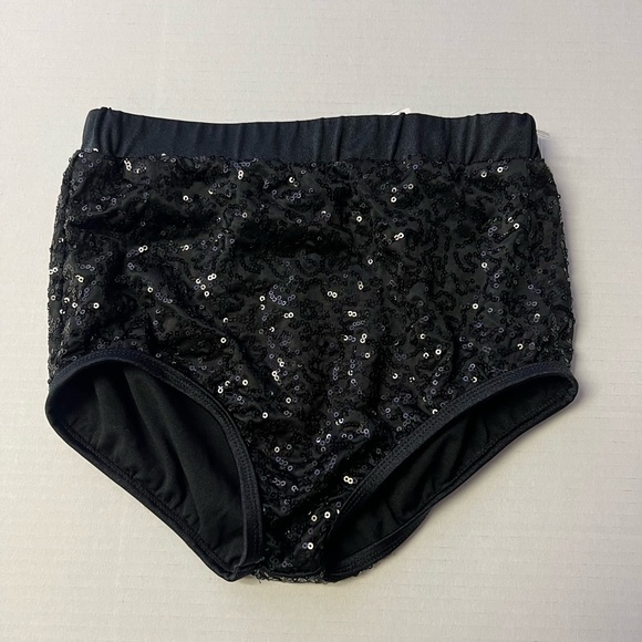 Weissman Balera Sequin Performance Dance Briefs Black NEW Size Medium Child - Picture 5 of 8
